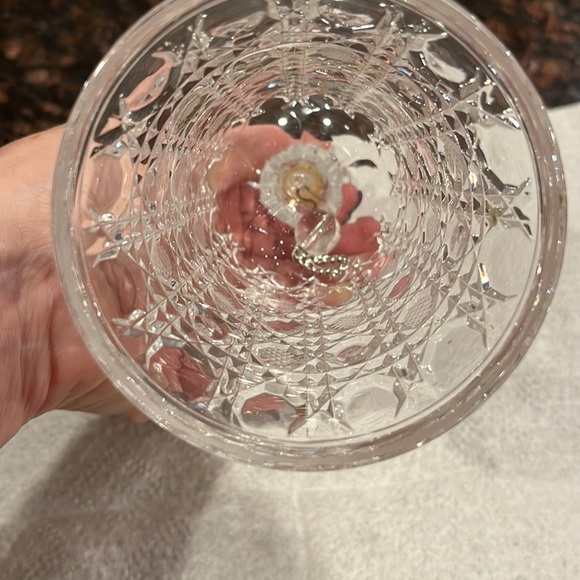 Vintage 7” Clear Crystal Glass Hand Held Etched Bell - Picture 4 of 15